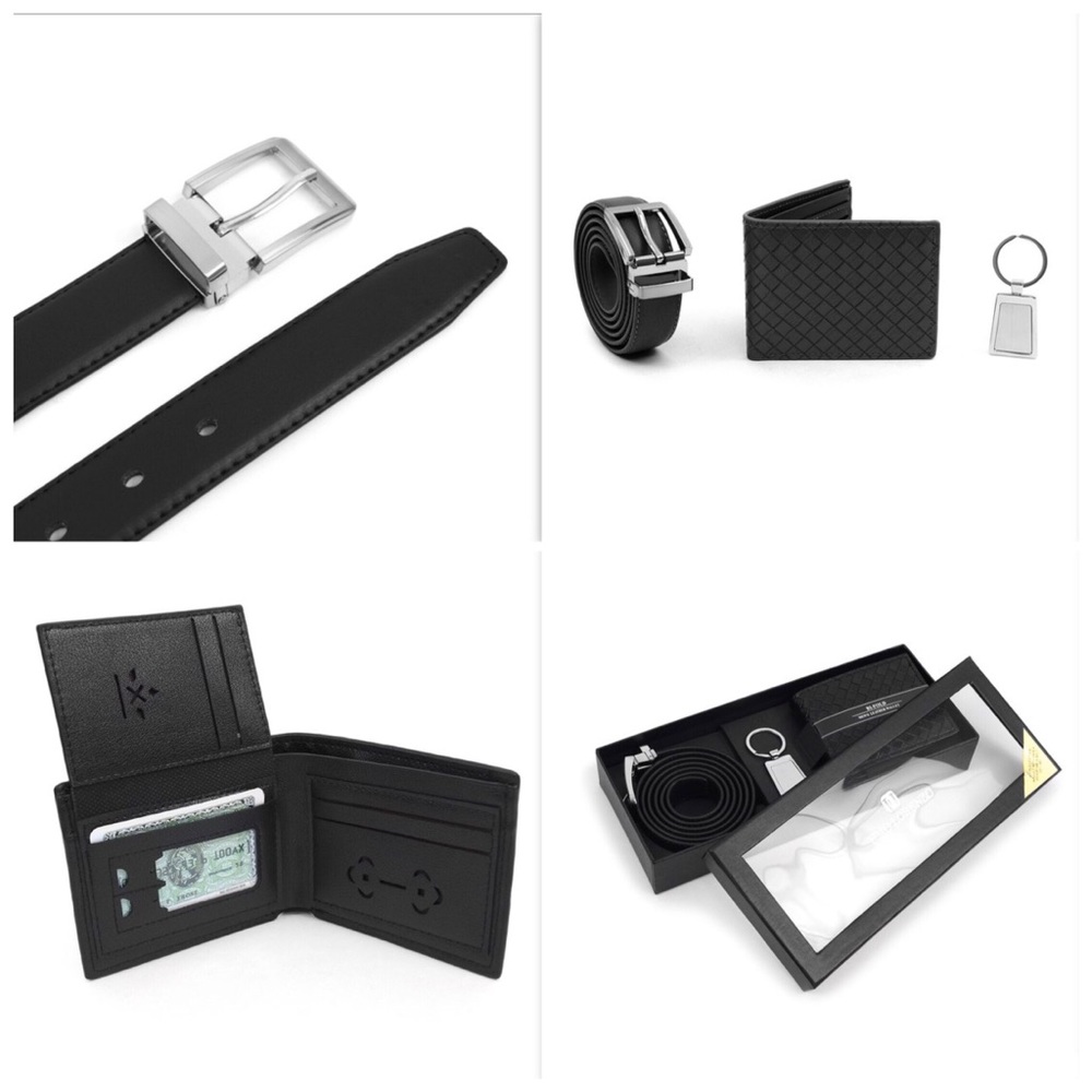 Men’s Wallet, Belt & Key Chain Gift Set